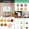 Mini Food Chopper USB Portable Meat Grinder Vegetable Crusher Kitchen Gadgets 6