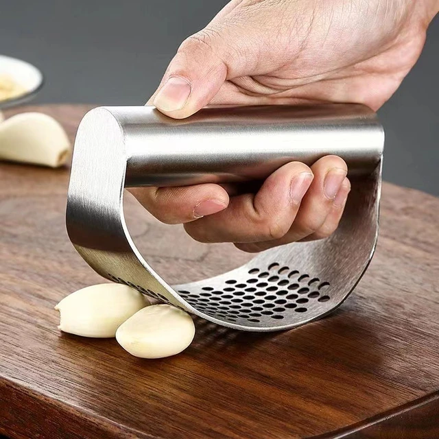 Garlic Press Crusher Kitchen Cooking Vegetables Ginger Squeezer Masher  Stainless Steel Garlic Presses Cooking Gadgets Tool - AliExpress