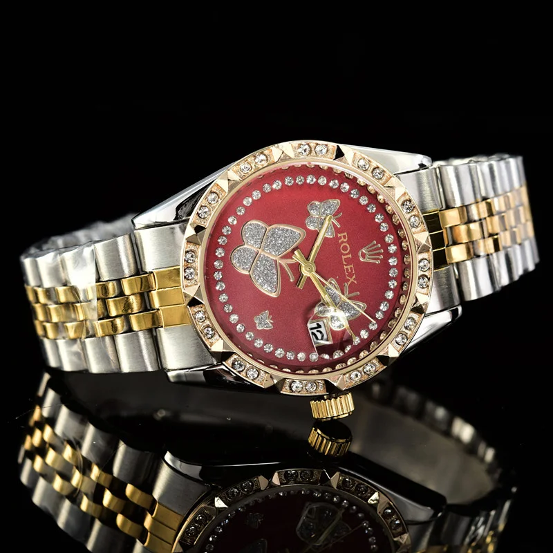 

Часы наручные кварцевые для мужчин и женщин, роскошные классические большие, с бриллиантами в ретро стиле