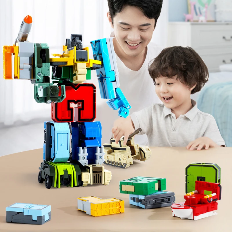 Robot Trasformabili, Action Figure, Modellini di Auto, Numeri, Lettere, Alfabeto, Matematica, Giocattoli Educativi per Bambini - immagine 5