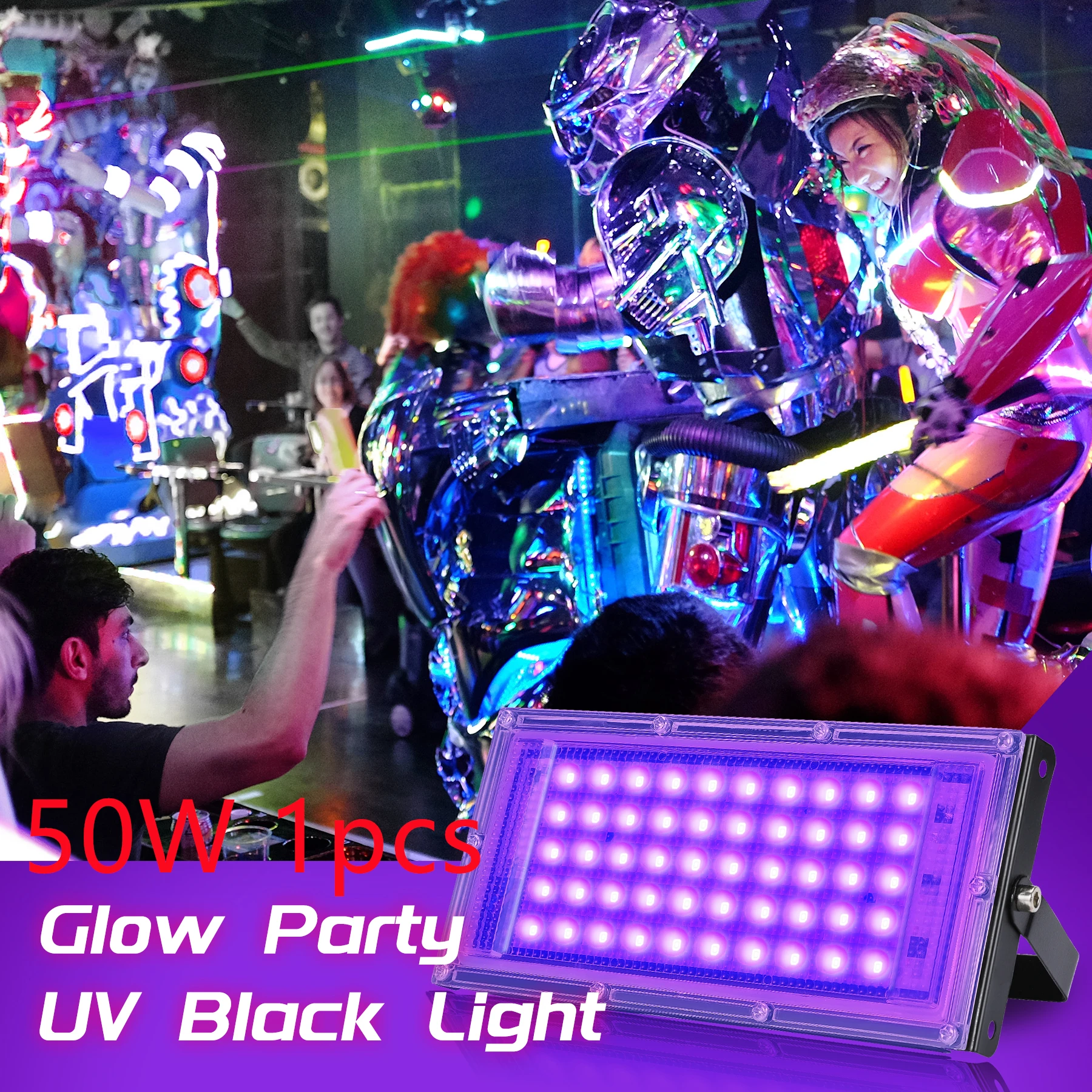 ตัวเลือกสินค้า ไฟ LED สีดำ 50W 100W 150W สำหรับกลางแจ้ง