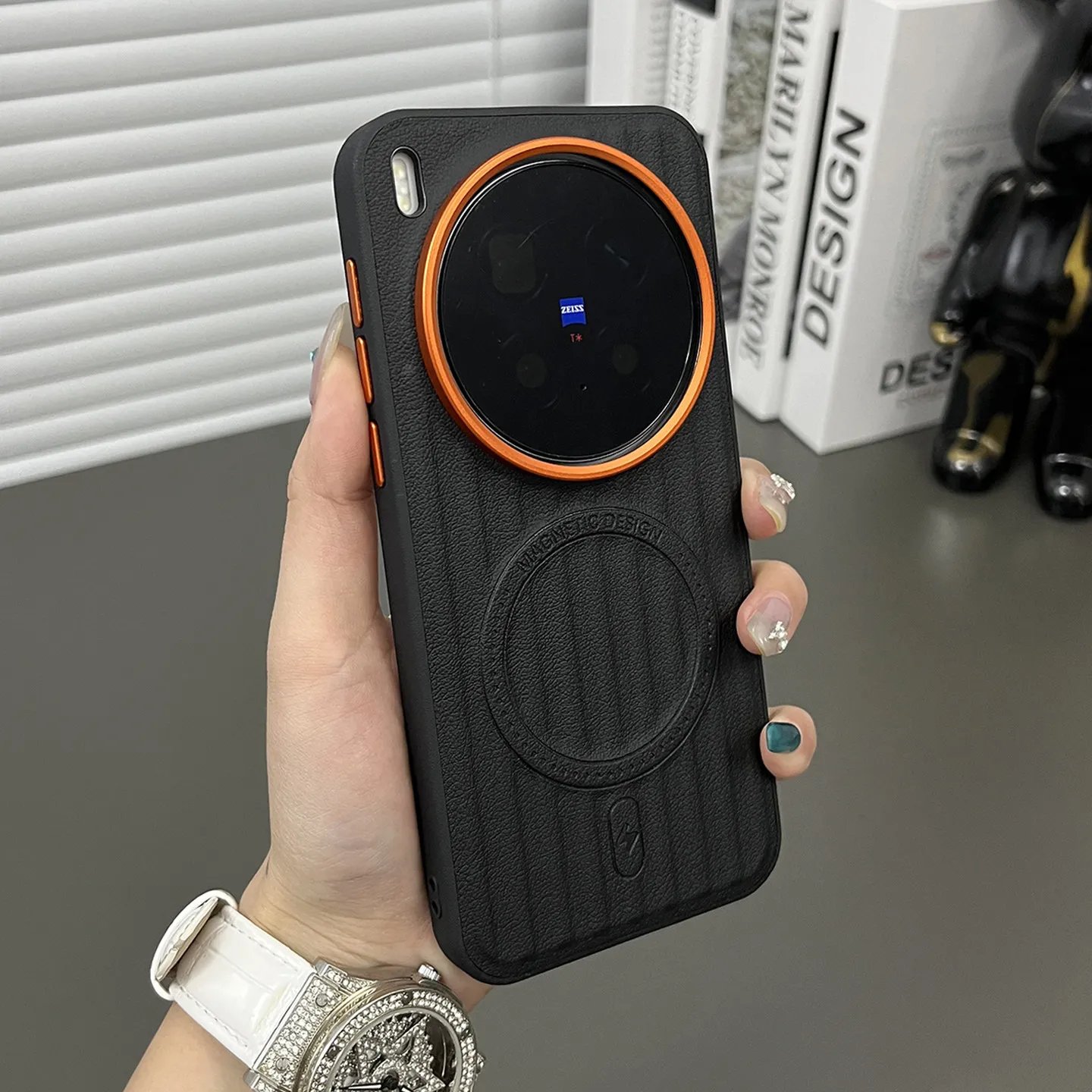 Luxury Magnetic PU Leather Case with Luggage Texture - Shockproof & Dustproof Silicone Back Cover