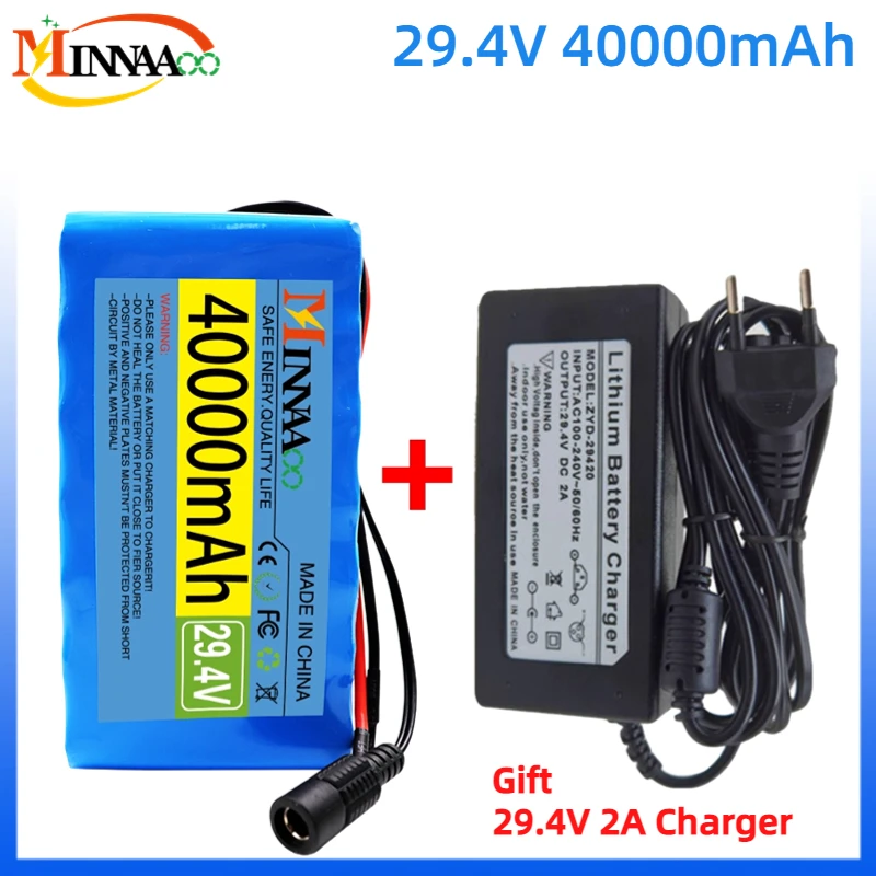 

24V 40Ah 7S3P 18650 Li-ion Battery Pack 29.4V 40000mAh Electric Bicycle Moped /Electric/Lithium Ion Battery Pack+ 2A Charger