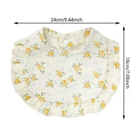 Flower Print Baby Bibs Adjustable Snap Saliva Towel Ruffled Edge Muslin Cotton Burp Cloths Rainbow A Grade Girls Feeding Scarf 2