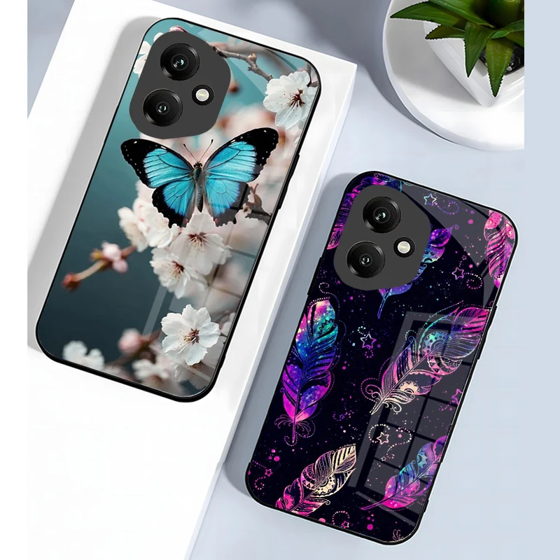 Enhanced Tempered Glass Shockproof Phone Case with Hard PC Back Cover and Bumper Protection