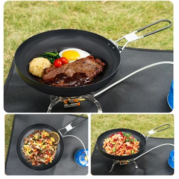 Nonstick Frying Pan Outdoor Camping Cookware Foldable Shovel Ladle Frypan with Scratch-resistant Coating Pot for Hiking Picnic 2