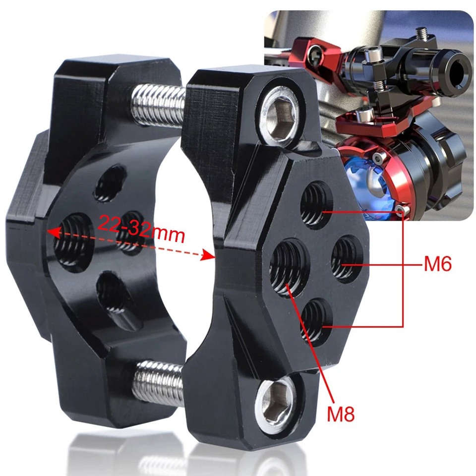 Universal 22-32mm Motorcycle Handlebar Bumper Mount Bracket Clamp For LED Spotlight Fog Turn Signal Lights Metal Accessories