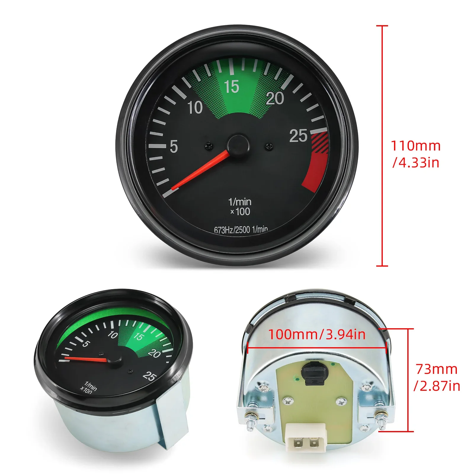 100MM Car Truck Auto Tachometer 2500RPM 300RPM 0025426916 0015424016 Customized