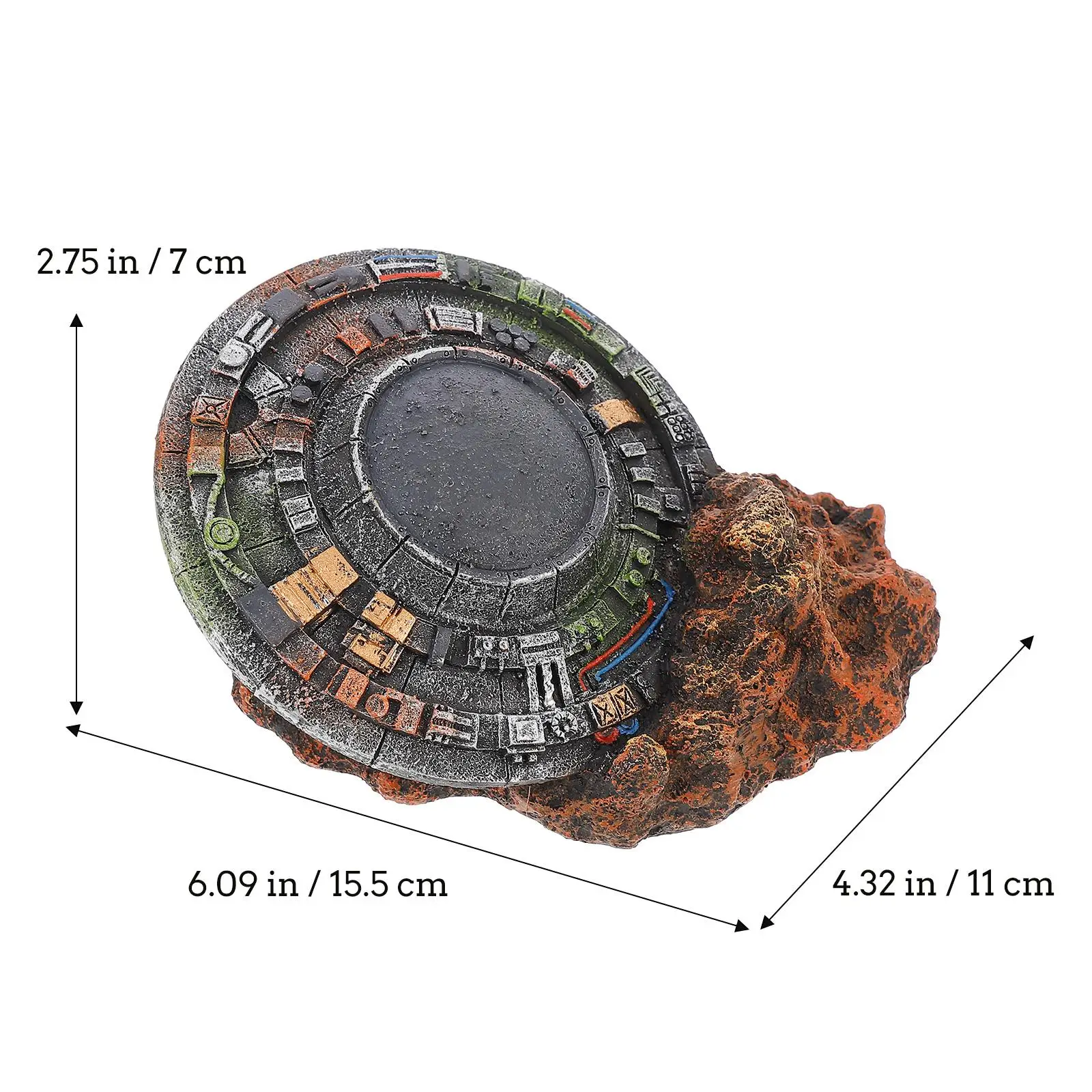 Resin Alien Spaceship Ufo Wreck nament Fish Tank Decor Aquarium Decoration Pet Products Artificial Decor Landscape Accessory