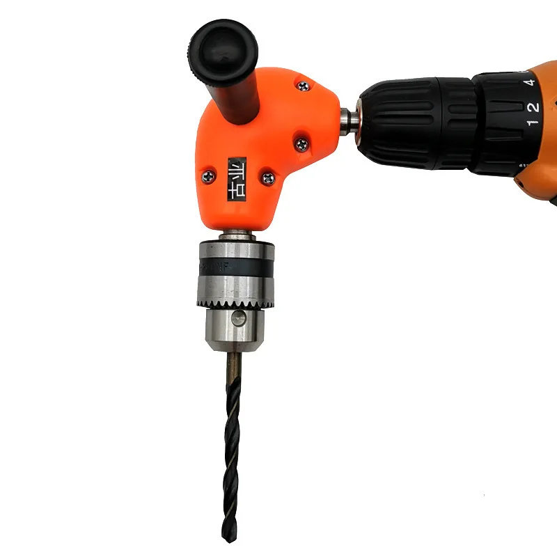 

Portable 90 Degree Right Angle Drill Bit Chuck Practical Durable Keyless Adapter Attachment Wood Drilling