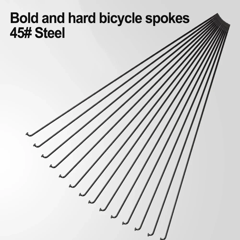 Kit Raggi Bicicletta Universali 13G - 207mm, 45 Raggi E Nippli In Acciaio, Nero, Per Ruota Bici - 5