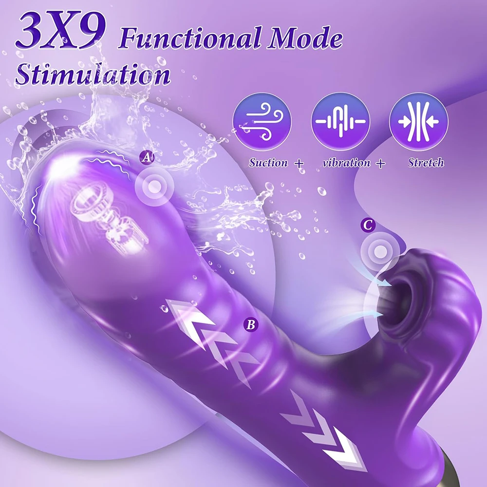Powerful Thrusting Sucking Vibrator Female Sucker Clitoris Stimulator G Spot Dildo Massager Adult Goods Sex Toys Women