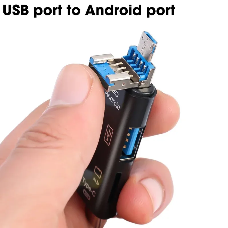 Card Reader 5 in 1 Type-C/Micro/TF/USB 2.0 OTG Adapter SD Card Reader Compatible for Laptop Android IOS Computer Memory Card Reader Adapter card reader otg adapter sd card reader