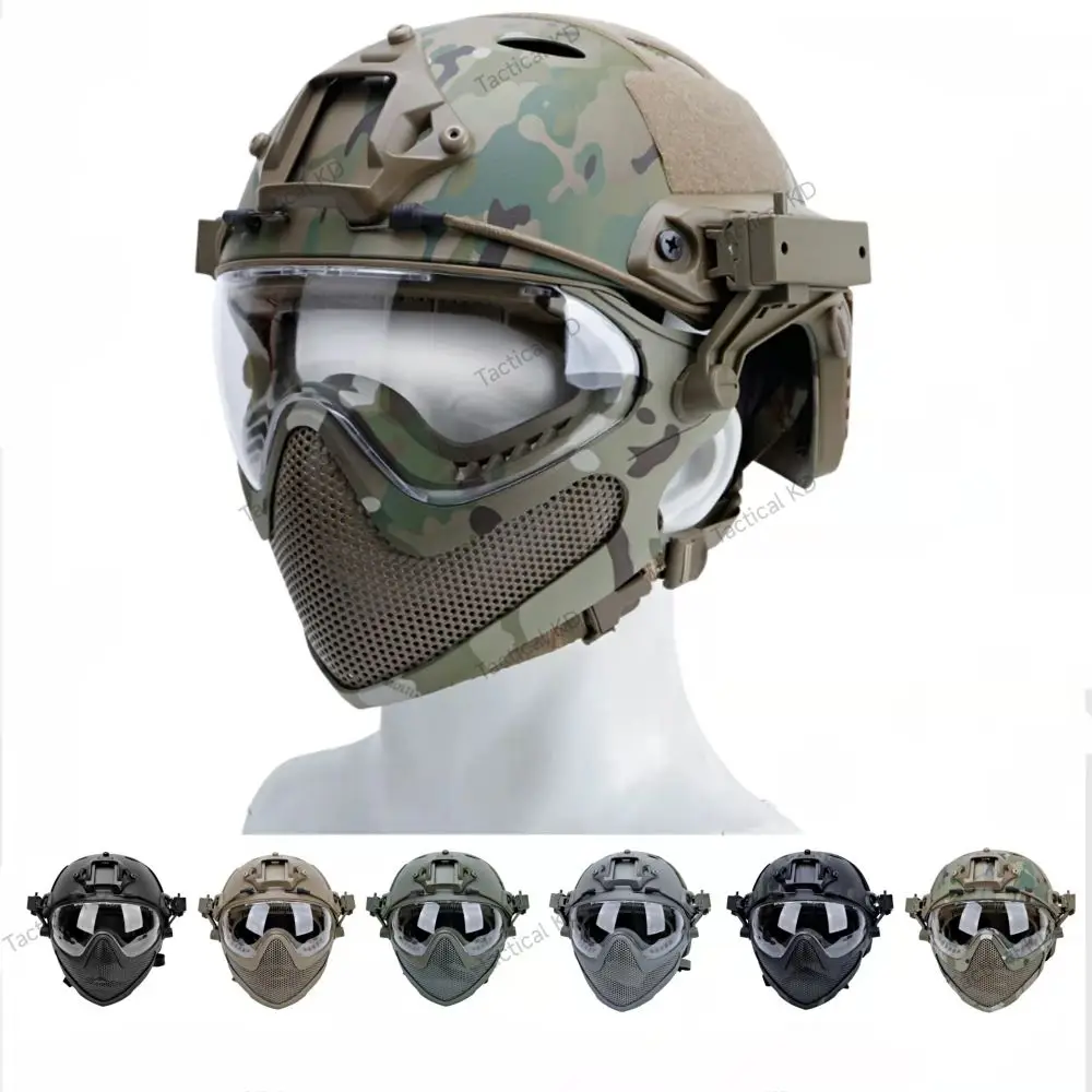 Compre Airsoft paintball caça máscara tática capacete da motocicleta óculos  de proteção militar jogo guerra proteção rosto cheio combate rosto escudo