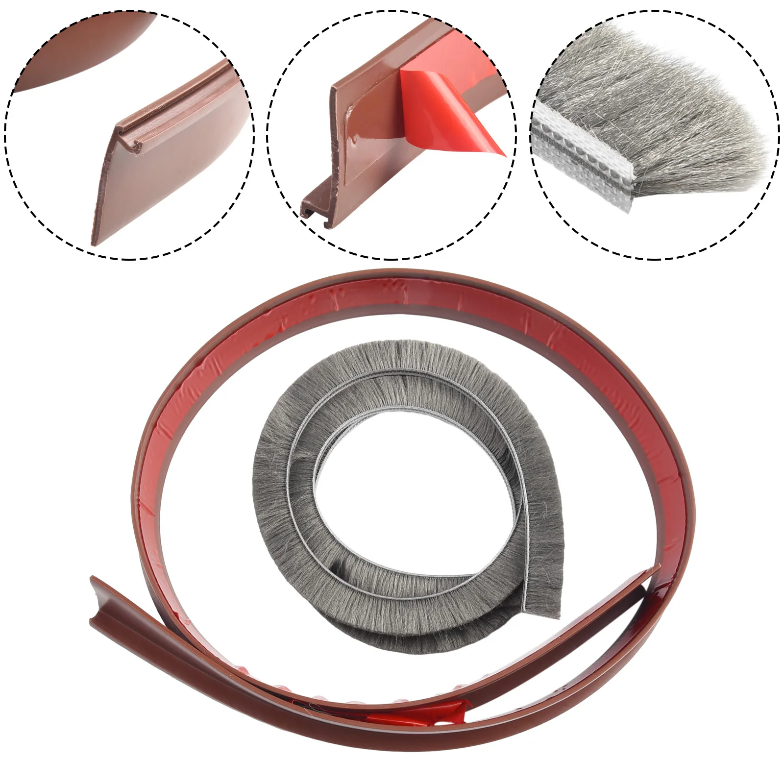 100CM Door Bottom Brush Seal Strip Insectproof Soundproof Dustproof Self Adhesive Stopper