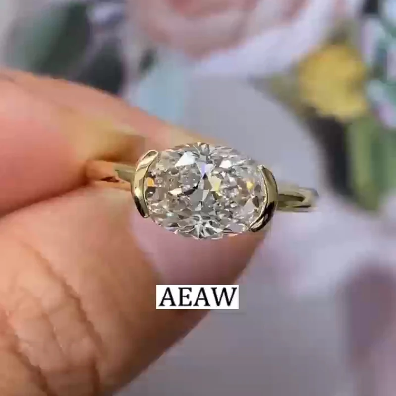 Orecchini A Goccia Con Diamante Creato 6.5mm E Alone Di Diamanti In Oro Rosa 14K - Gioielli Eleganti Per Donna - 4