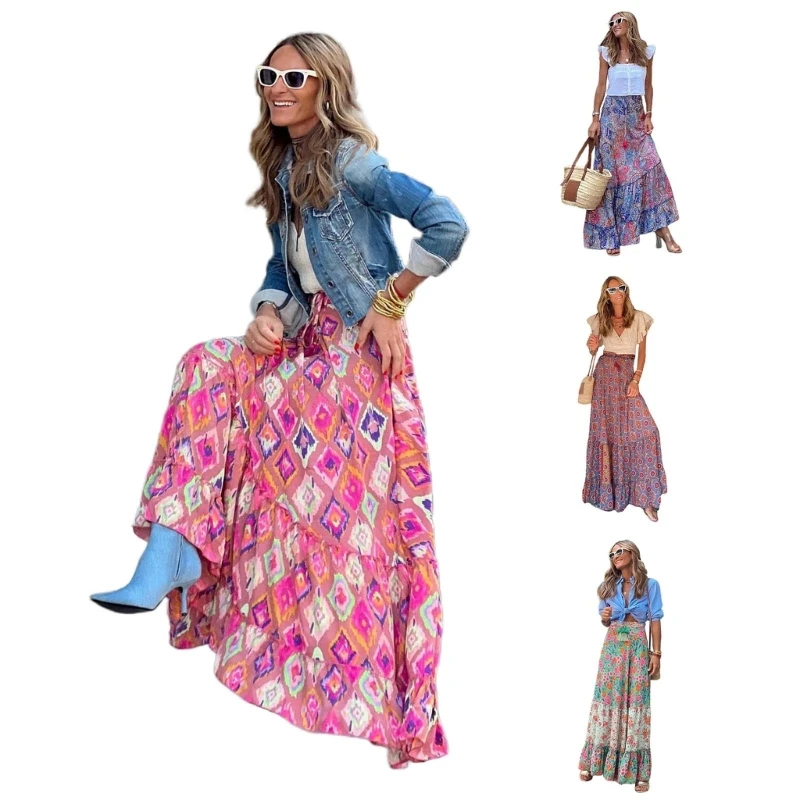 

Maxi Skirts for Women Long Length Skirts with Tassels Belted Beaches Swimwear Coverups,Night Out,Casual Office,Party