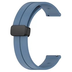 Versatile Soft Silicone Magnetic Buckle Wristband - 20mm for 20mm (Advanced blue)