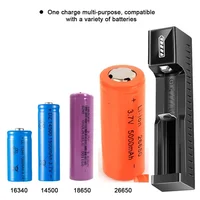 Universal 1 Slot Lithium Battery USB Charger Adapter Smart Charging for Rechargeable Batteries 18650 26650 14500 10440 Charger 5