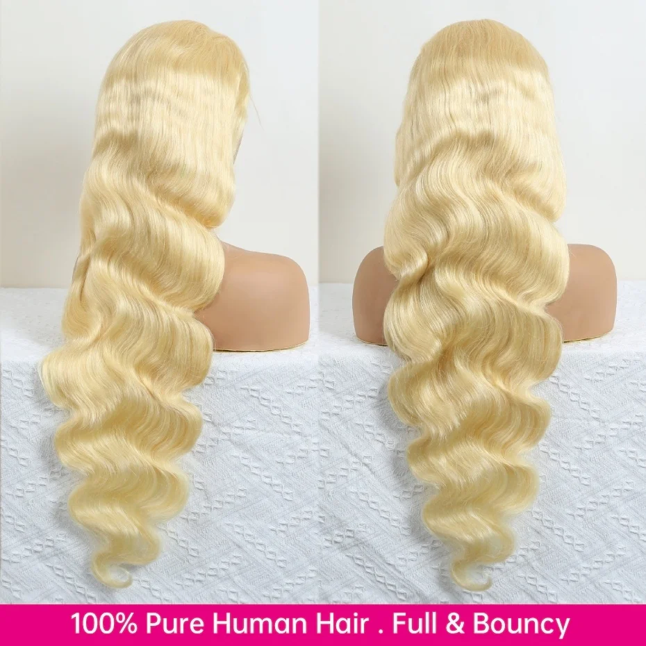 Parrucca Full Lace 100% Capelli Umani HD 13x4 13x6, Parrucche Frontali in Pizzo Senza Colla 5x5 Pronte da Indossare, Parrucche Ondulate Biondo 613 in Capelli Umani - immagine 3