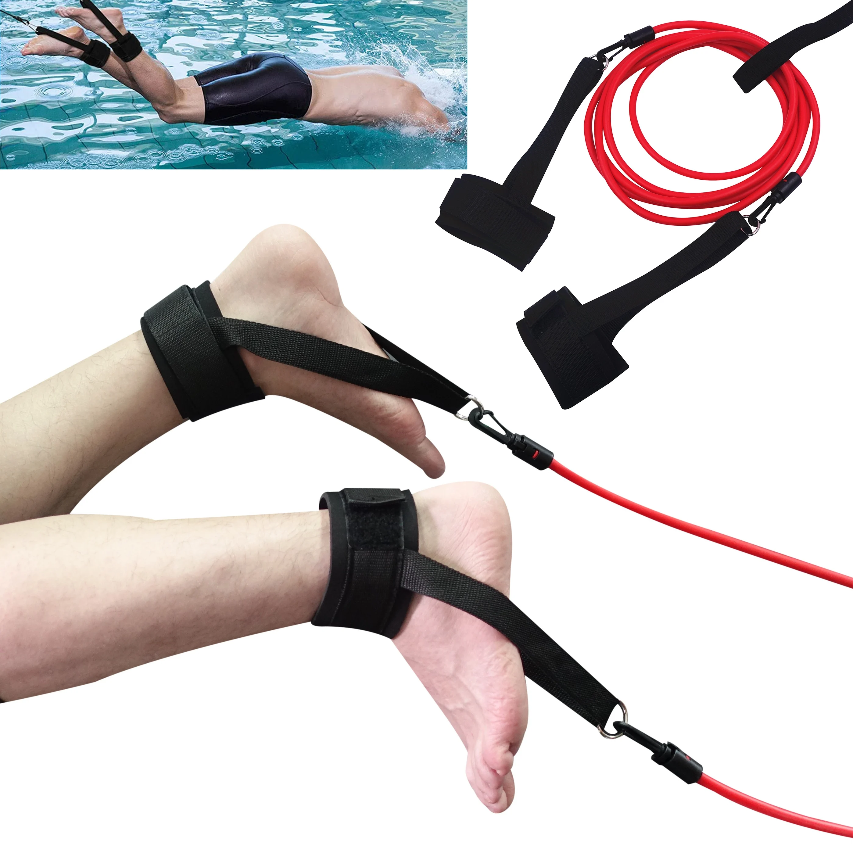 2m4m Swim Training Leash Resistance Bands With Ankle Strap Stationary