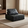 Modern Italian Leather Sofa High Backrest Genuine Piemonte Leather Single Seat Modular Couch Minimalist  Living Room Furniture