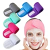 50pcs Custom Logo Facial  Spa Embroidery Hairband Terry Cloth Stretch Towel Washable Facial Spa Makeup Headband 3