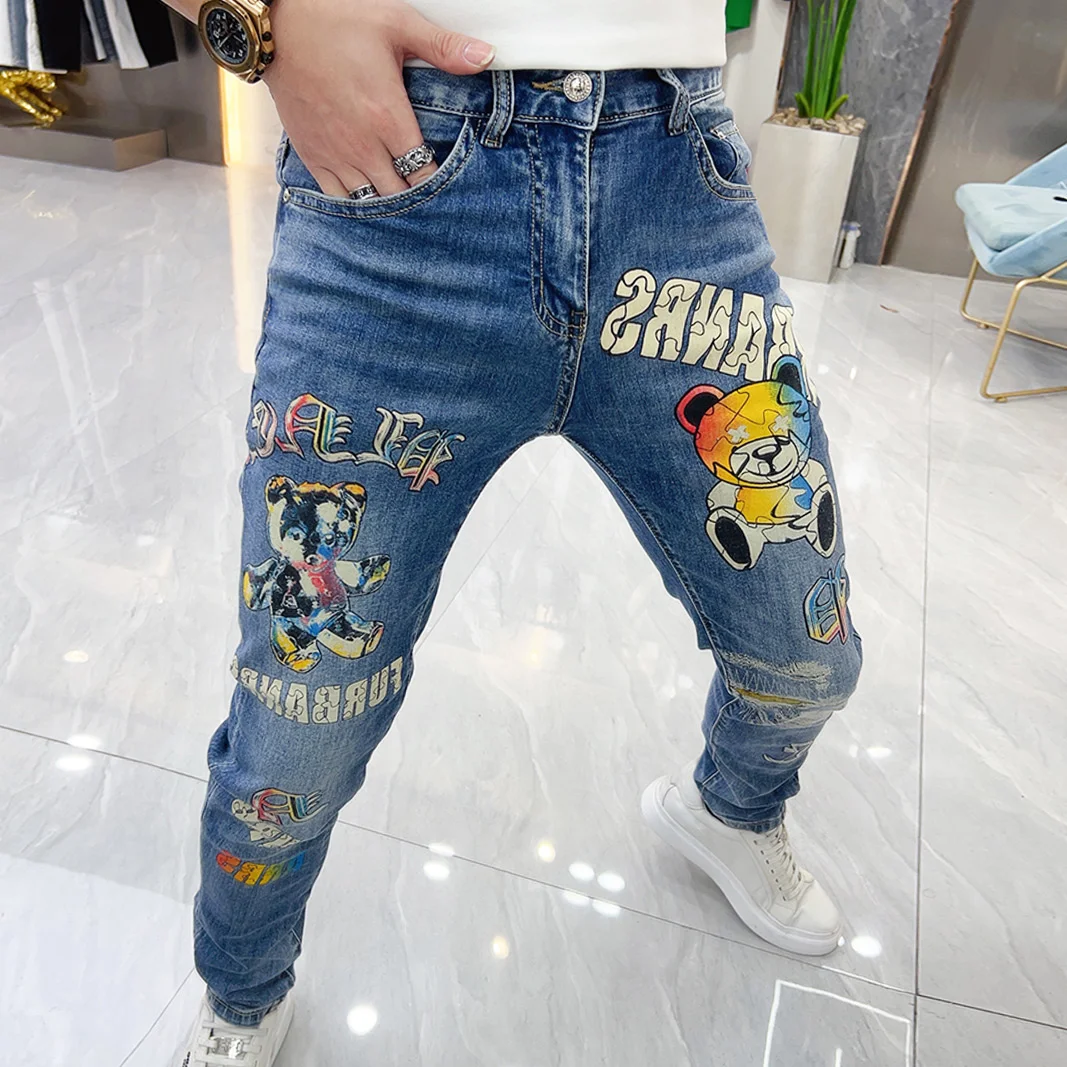 adviicd Men Pants Casual Slim Boys Jeans Men's Stretchable Basic Style of  Color Skinny Jean Twill Pants Dark Blue Small - Walmart.com