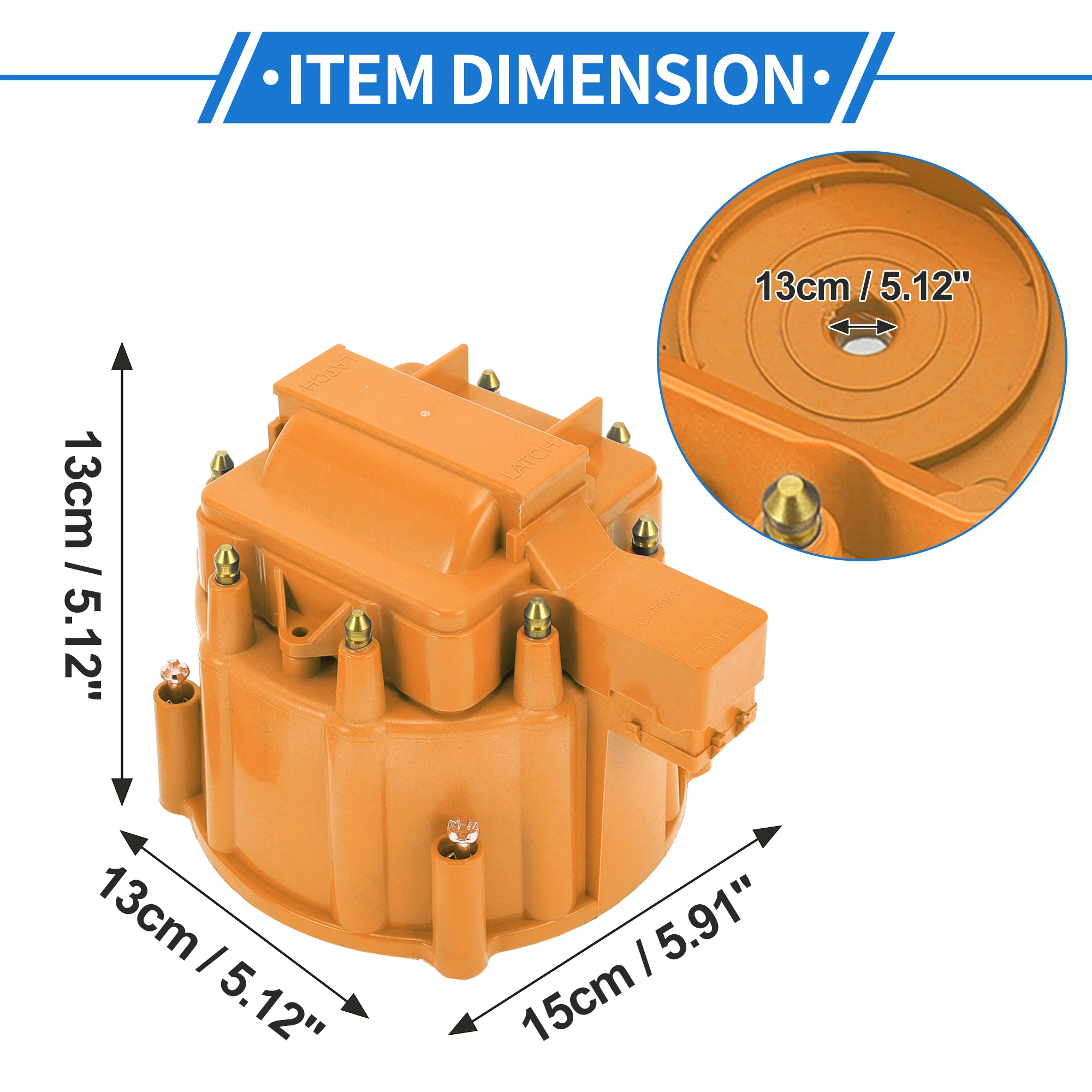 UXCELL Distributor Cap Kit Compatible for Chevy for GM SBC BBC 305 327 350 396 454, Durable ABS Orange with Rotor