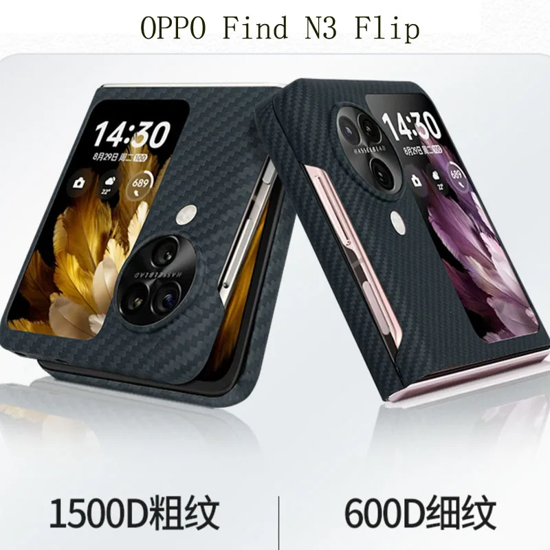 Case for OPPO Find N3 Flip Ultrathin Real Carbon Fiber Aramid Anti-explosion Fold Mobile Phone Protective Cover Protection Shell