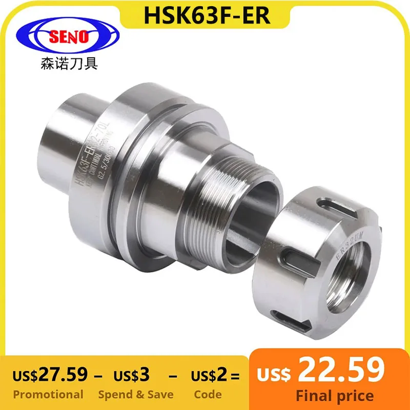 SENO HSK63F Tool Holder HSK63 HSK ER ER16 ER25 ER32 ER40 Tool Holder HSK 63F ER Engraving Woodworking Machine HSK63F Tool Holder