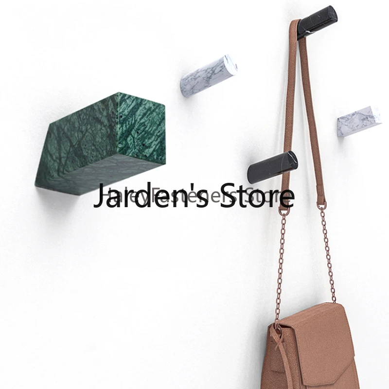 Luxury marble hook creative cylindrical coat hook Nordic style wall hanging bedroom wardrobe hanger 4