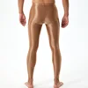 Glossy Leggings Mens Semi-through Sports Skinny Pants for Exercise Running Fitness Yoga Workout Swimming Solid Color Trouser 6