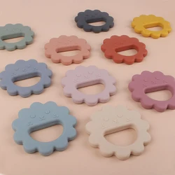 Anneau de dentition en Silicone pour bébé, 1 pièce, fleurs, grade alimentaire, pendentif sucette chaîne collier DIY, accessoires pour nourrissons, jouets, cadeaux 