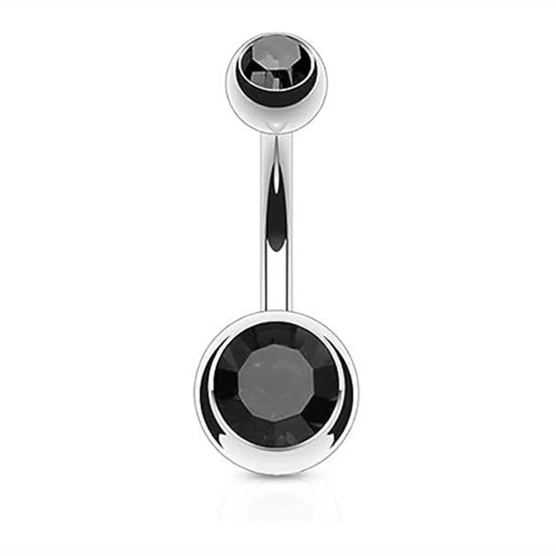 Crystal Zircon Stainless Steel Belly Button Piercing Set - Navel Barbell Collection