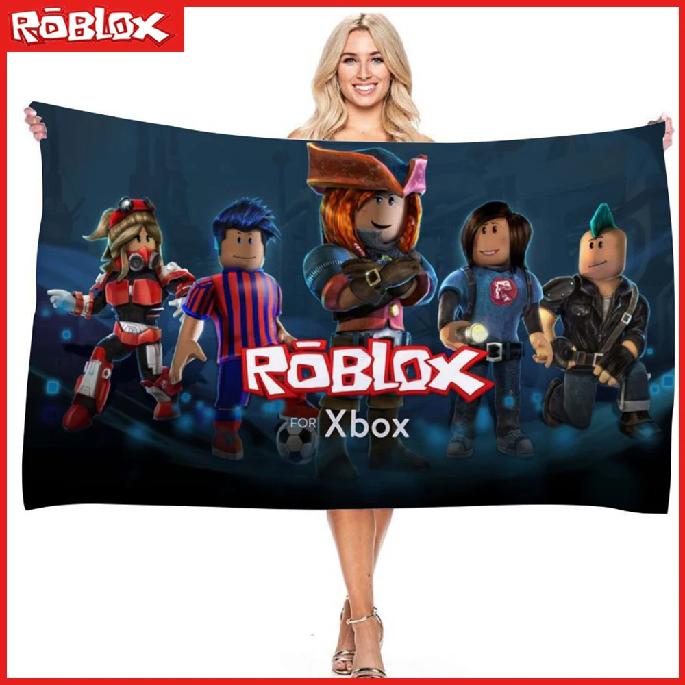 Фото 2023, пляжное полотенце Roblox с мультяшным принтом, из микрофибры, с защитой от песка, 75*150 см, банное полотенце для спа, женское, креативный подарок на день рождения №5