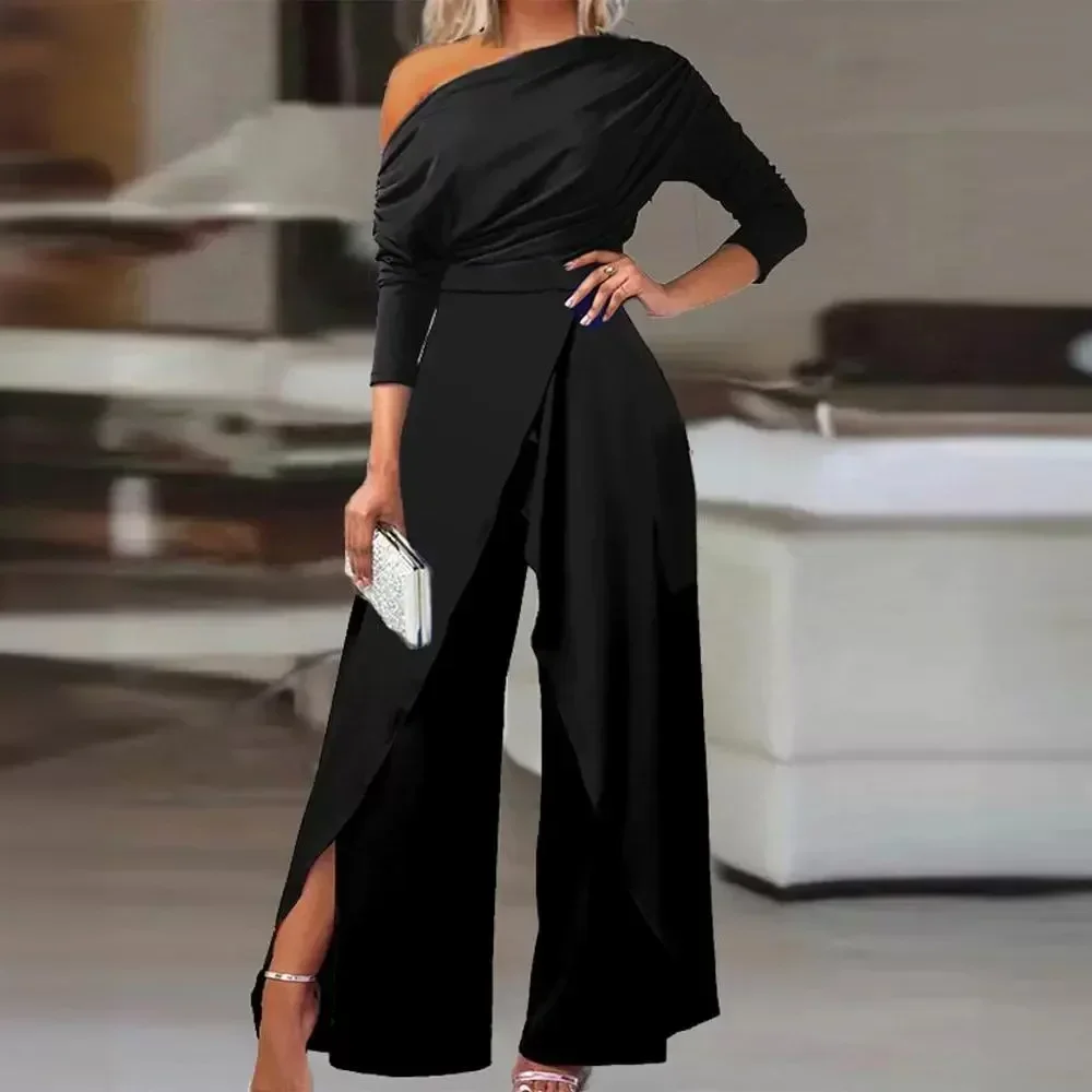 New Trend Fashion Socialite Party One-Shoulder Formal Elegant Party Romper   The Real Deal for Nighttime