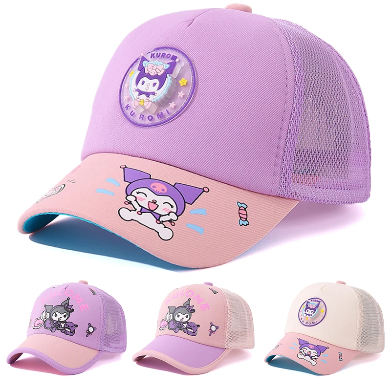 miniso-gorra-de-b-isbol-sanrio-kuromi-para-ni-as-gorro-de-malla