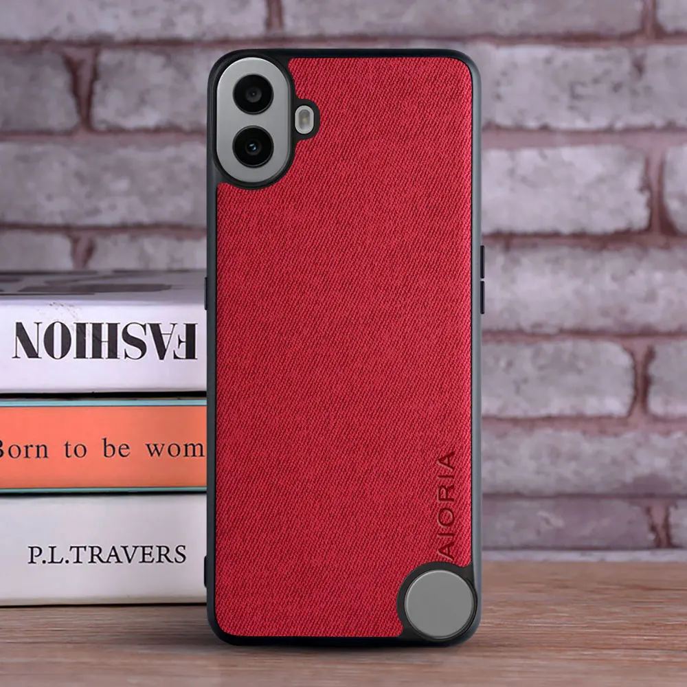 Luxury Textile Leather Skin Soft TPU Hard Phone Cover Case