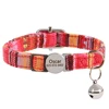Personalized Cat Collar Adjustable Puppy Dog Collars With Safety Buckle Free Engraved ID Nameplate Bell Anti-lost Kitten Collars 3