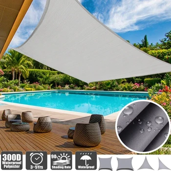 Tenda parasole impermeabile Vela grigia rettangolare Triangolo Tenda parasole Baldacchino Blocco UV Vele parasole per giardino Patio Balcone Pergola 1