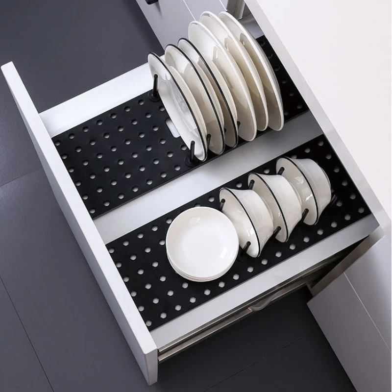 Kitchen Shelf Organizer Telescopic Dish Plate Drying Rack Bowl Pot Lid Storage Holder Adjustable Kitchen Dish Drying Rack