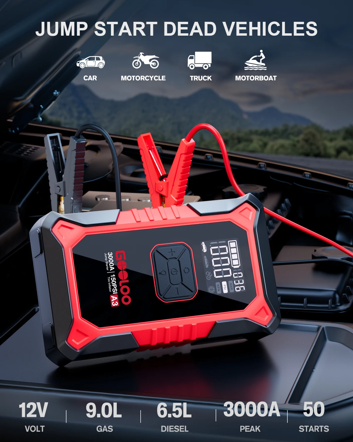 Jump Starter with Air Compressor 2