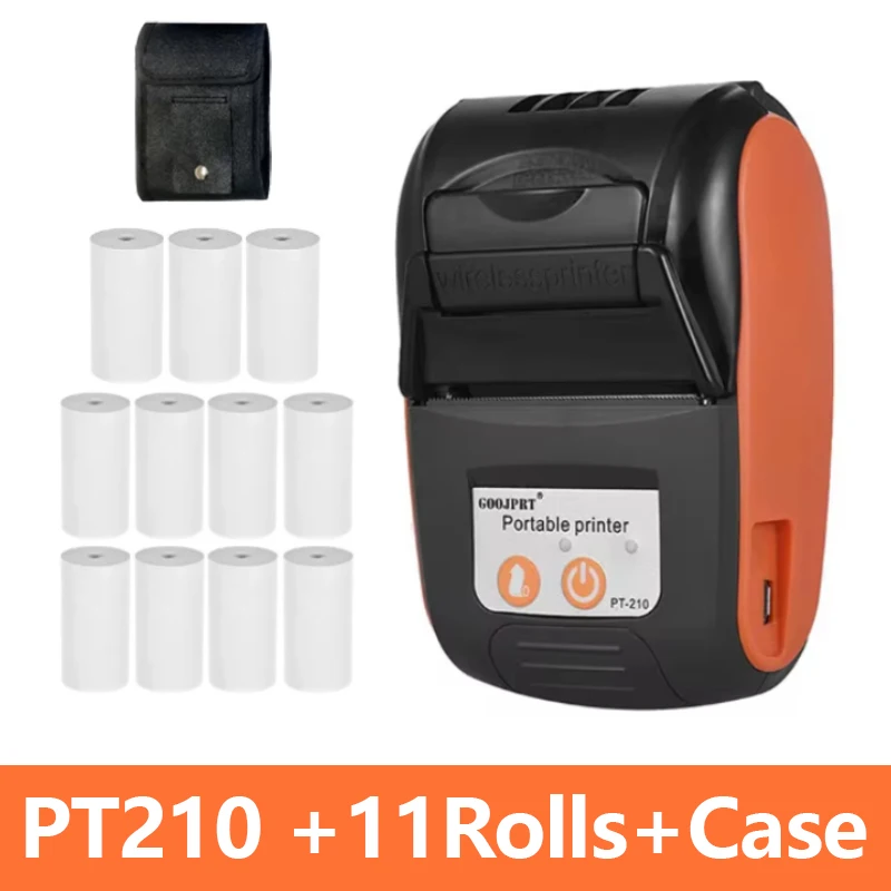 GOOJPRT PT-210 طابعة حرارية بلوتوث لاسلكية صغيرة م...