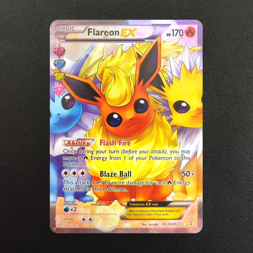 DIY  카드 PTCG XY 엄브레온 리자몽 에스페온 플레어온 쉐이민 실베온 이브탈 EX RC28/RC32 영어 게임 컬렉션 카드