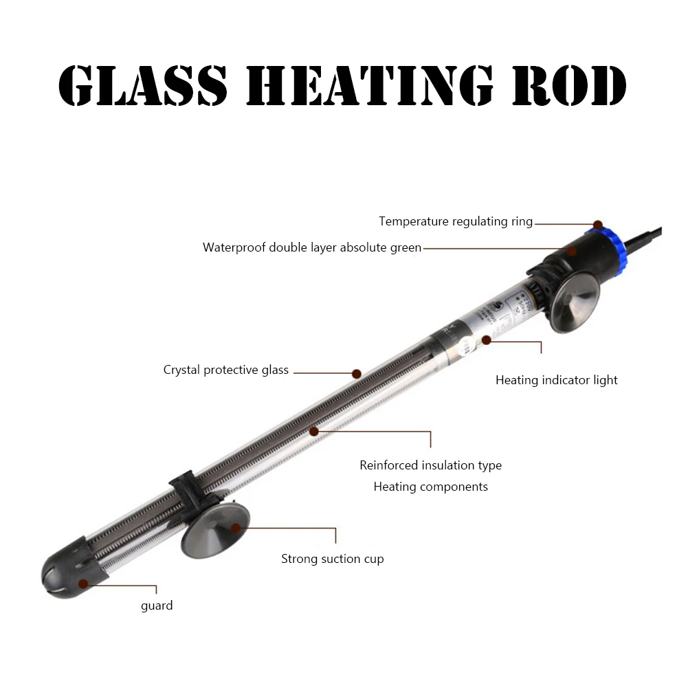 100W-500W Adjustable Temperature Thermostat Heater Rod Submersible Aquarium  Fish Tank Water Heat Water Heating Pet Supplies - AliExpress