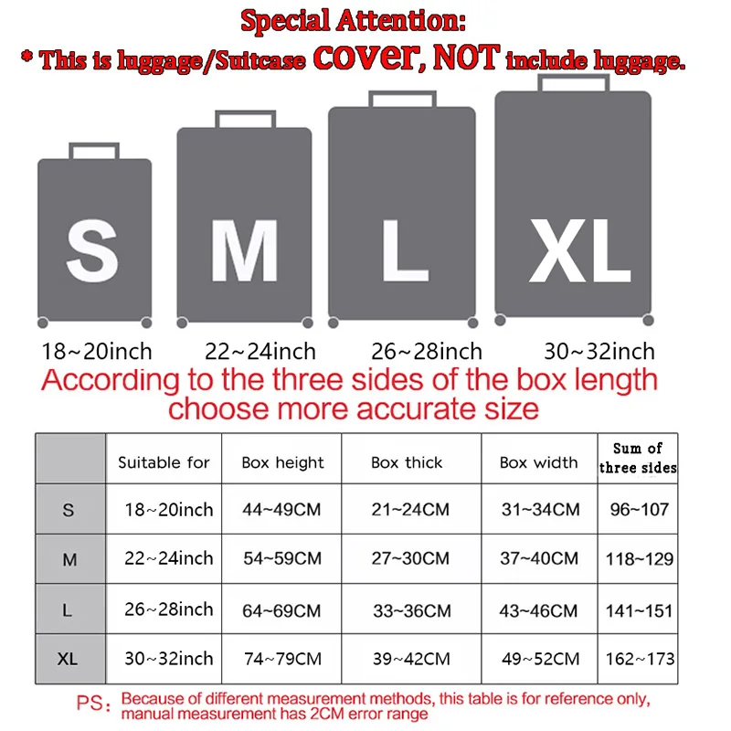 Travel Luggage Protective Cover for 18-32 inch Suitcase