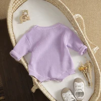 Ma&Baby 0-24M Newborn Infant Baby Girl Boy Romper Knit Jumpsuit Solid Color Warm Fall Winter Clothing Sweater 6