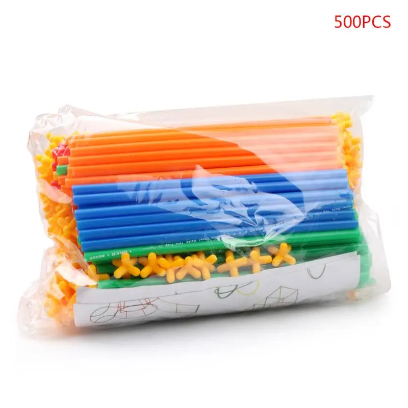 

Colorful Plastic Straw Assembled Children Building Blocks Educational Puzzle Toy Dropship