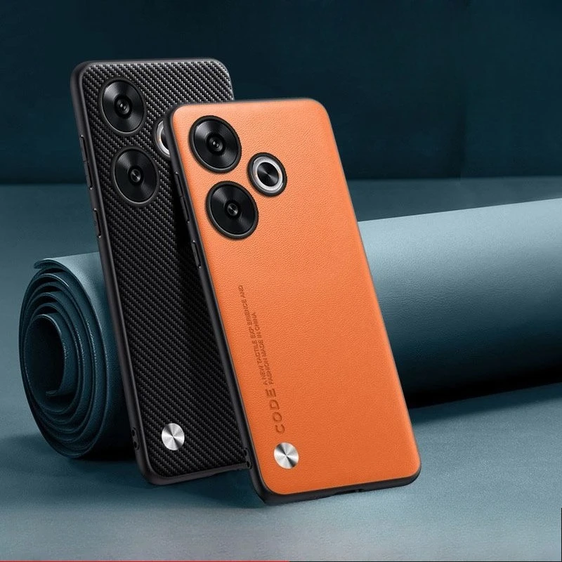 Elegant PU Leather Phone Case with Matte Silicone Shockproof Bumper Cover